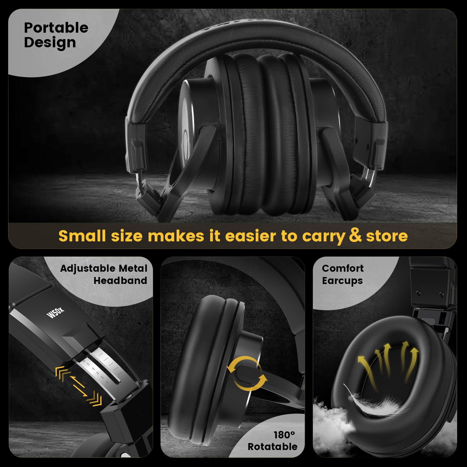 Talomen W50x | Auriculares profesionales con cable y parte trasera cerrada