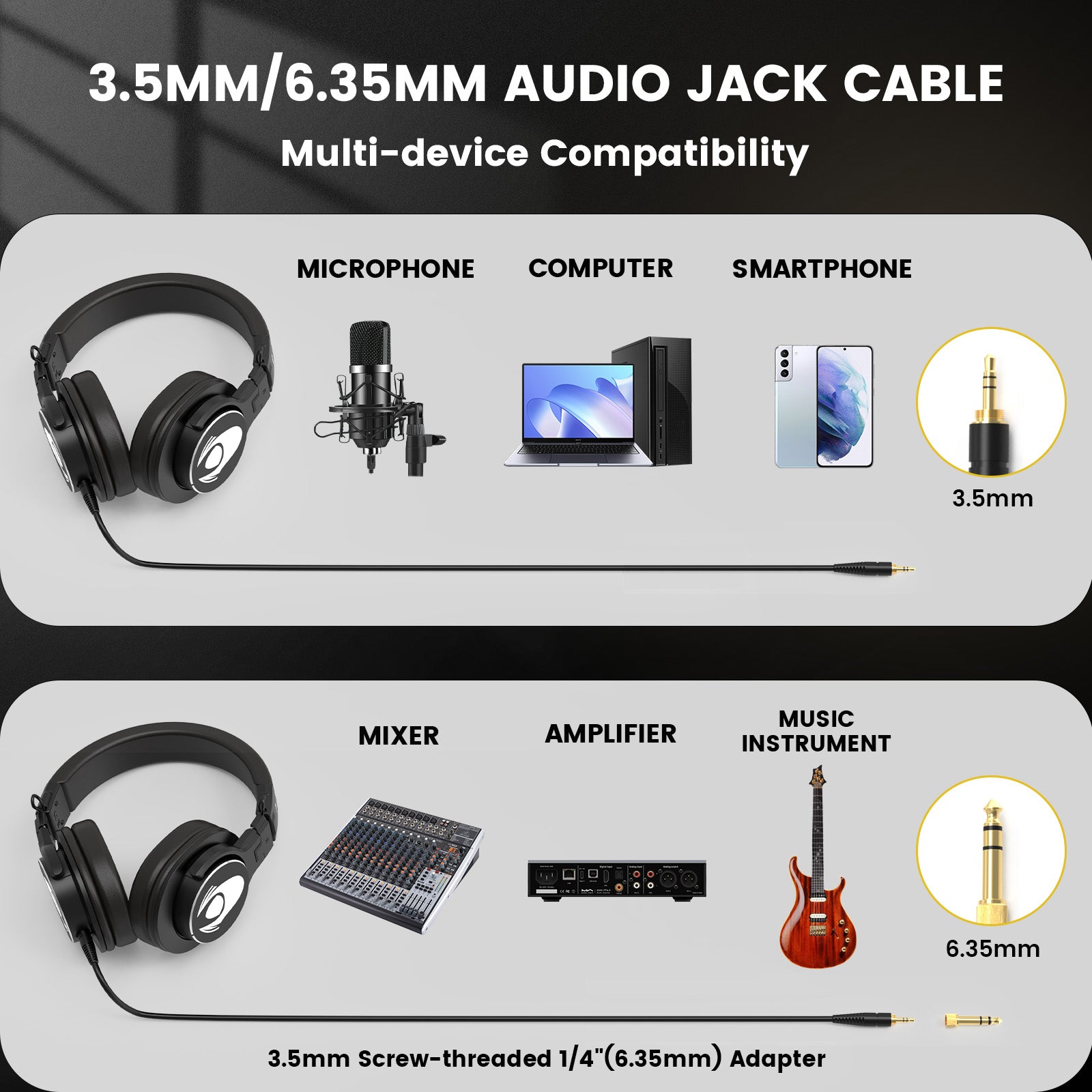 Talomen W50x | Auriculares profesionales con cable y parte trasera cerrada