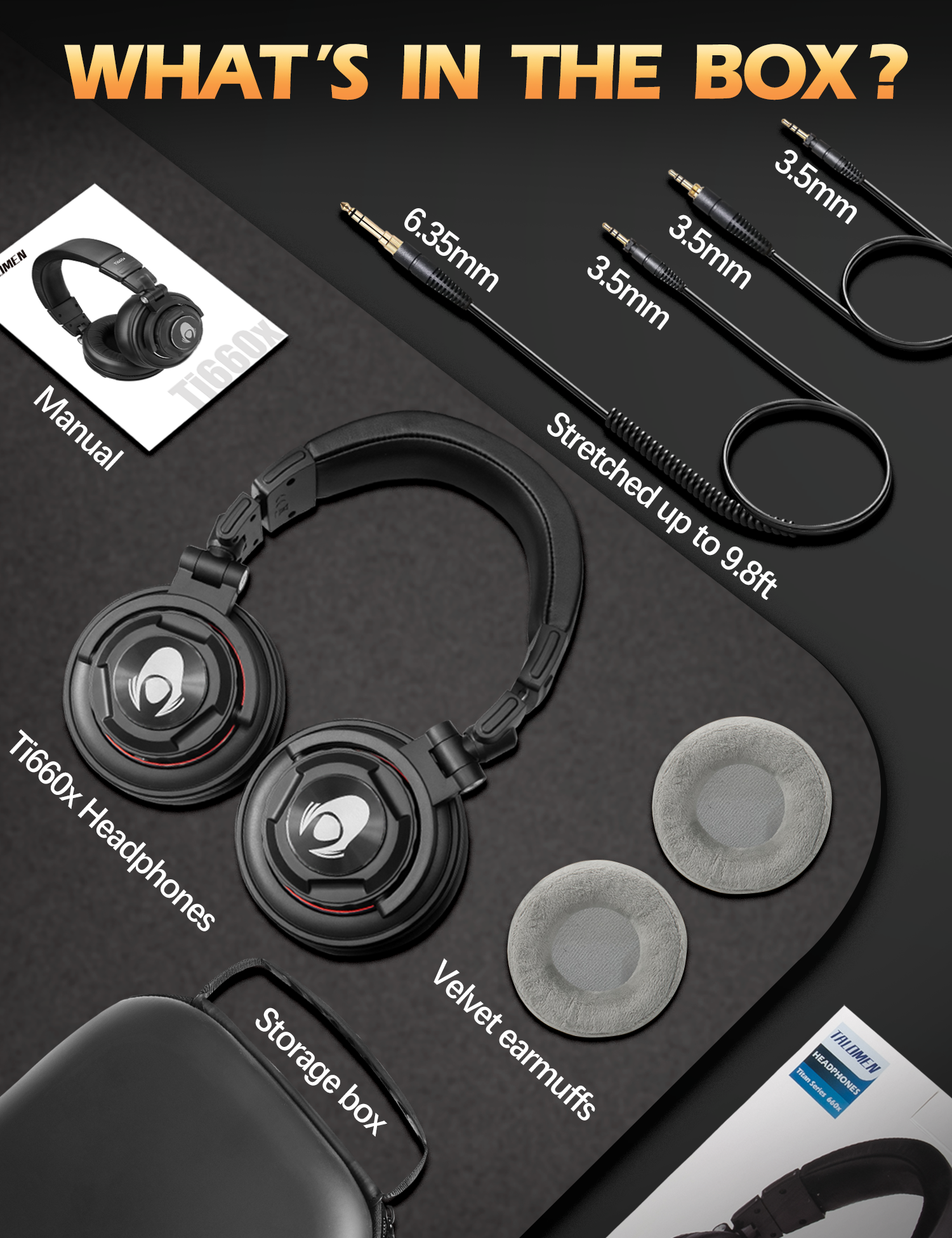 Talomen Ti660x | Cuffie cablate per monitoraggio professionale in studio