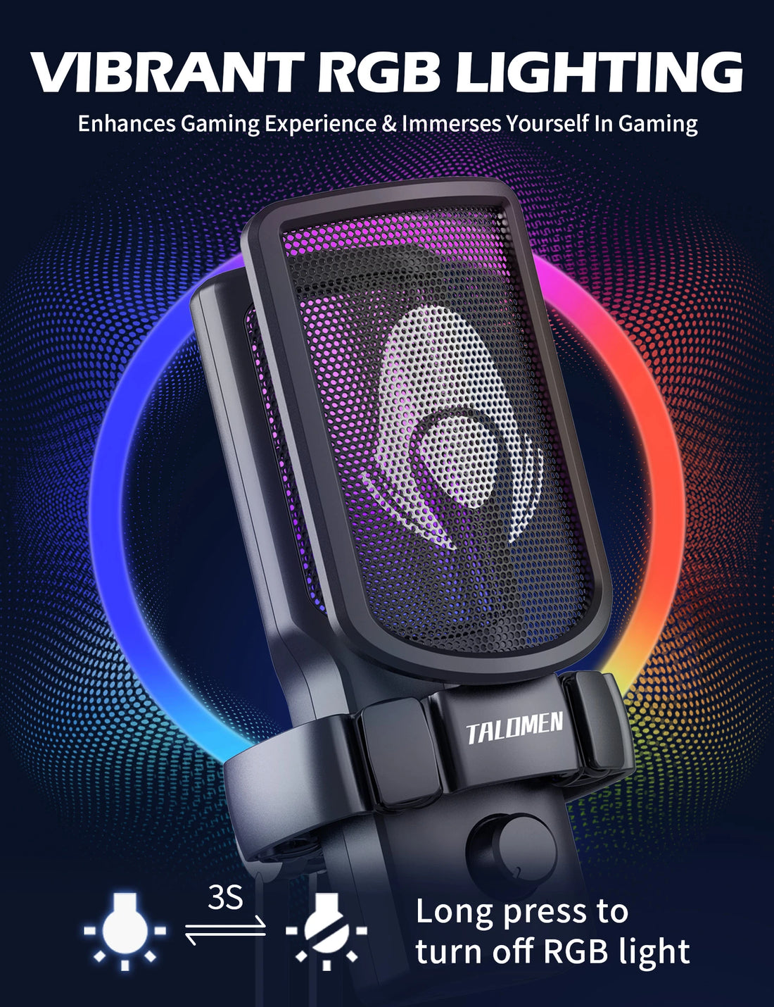 Talomen EYAS | PC、ポッドキャスト、ストリーミング、録音、チャット、PS4、PS5用のUSBマイク