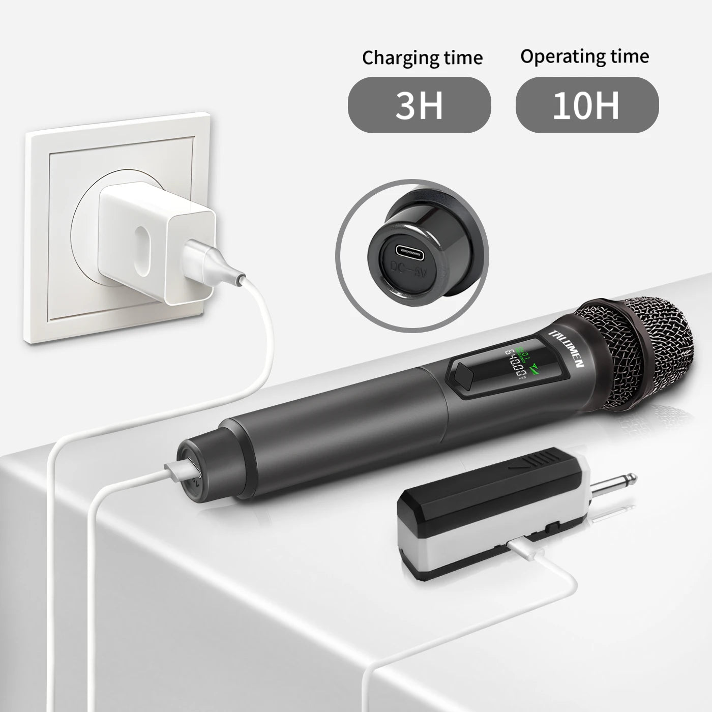 Talomen K60-2 | Microfono dinamico palmare wireless doppio