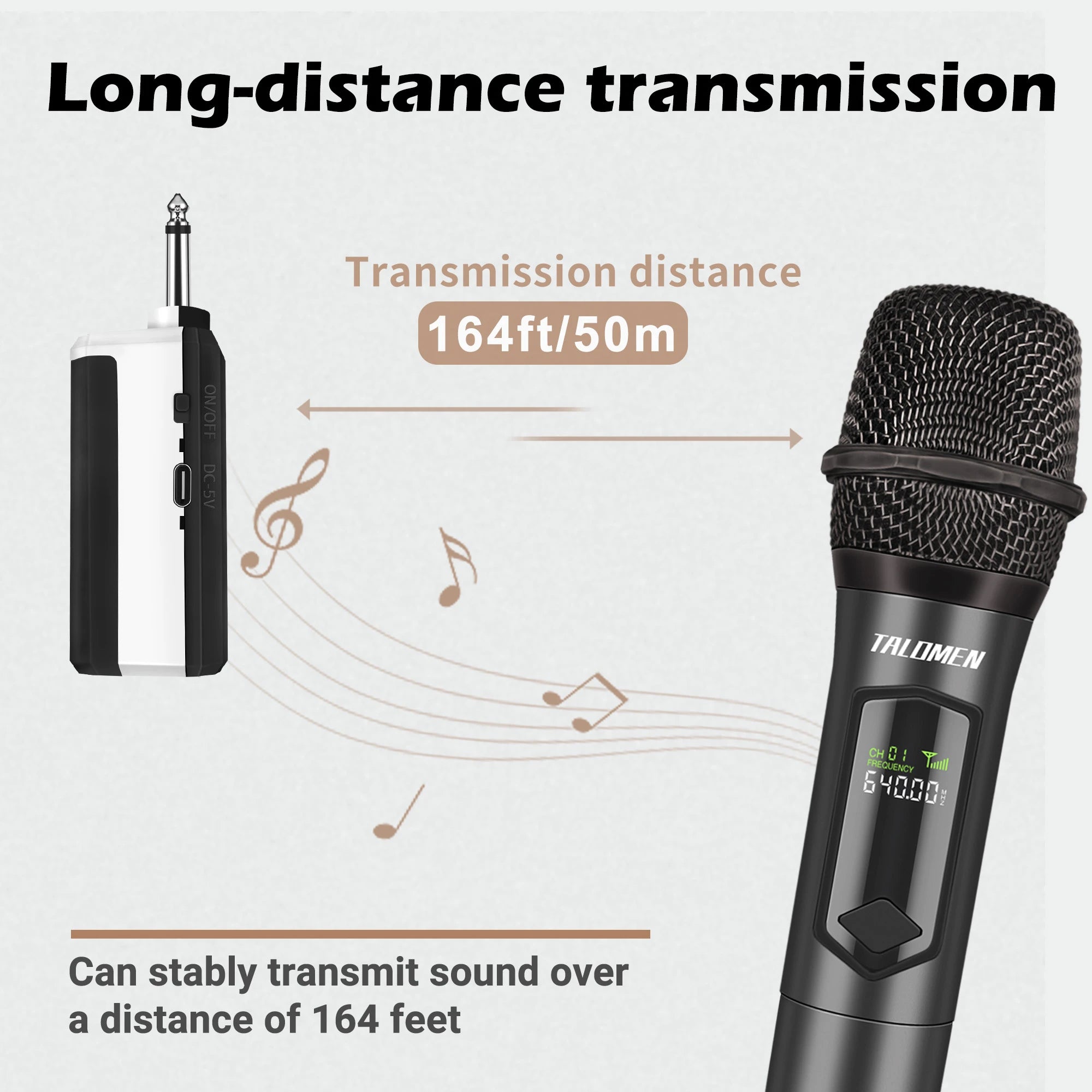 Talomen K60-2 | Microfono dinamico palmare wireless doppio